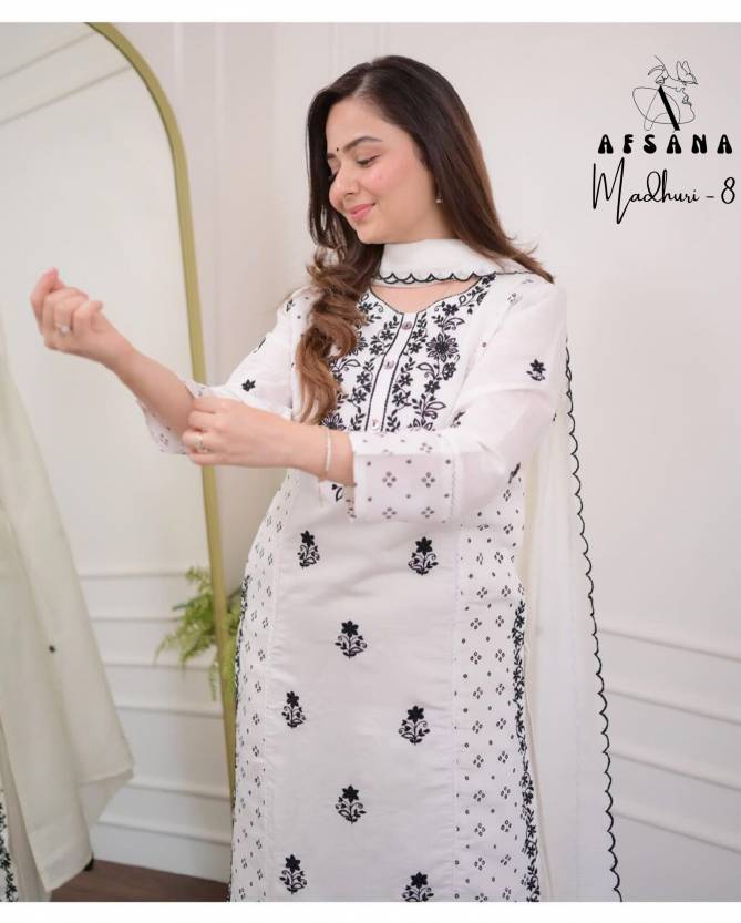 Madhuri 8 By Afsana Afghani Style Cotton Embroidery Kurti With Bottom Dupatta Wholesale Market In Surat